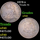 1878-s Trade Dollar $1 Grades xf