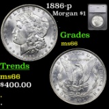 1886-p Morgan Dollar $1 Graded ms66 By SEGS