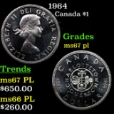 1964 Canada Dollar $1 Grades GEM++ PL