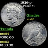 1926-p Peace Dollar $1 Grades Select+ Unc