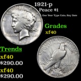 1921-p Peace Dollar $1 Grades xf