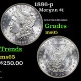 1886-p Morgan Dollar $1 Grades GEM Unc