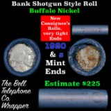 Buffalo Nickel Shotgun Roll in Old Bank Style 'Bell Telephone'  Wrapper 1920 & s Mint Ends