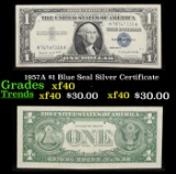 1957A $1 Blue Seal Silver Certificate Grades xf