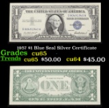 1957 $1 Blue Seal Silver Certificate Grades Gem CU