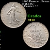 1960 France 1 Franc KM-925.1 Grades xf