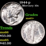 1944-p Mercury Dime 10c Grades GEM+ Unc