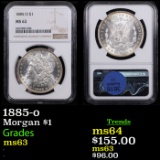 NGC 1885-o Morgan Dollar $1 Graded ms63 By NGC