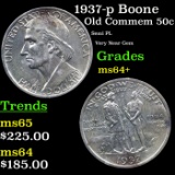 1937-p Boone Old Commem Half Dollar 50c Grades Choice+ Unc