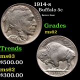 1914-s Buffalo Nickel 5c Grades Select Unc