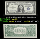 1957B $1 Blue Seal Silver Certificate Grades Choice AU/BU Slider