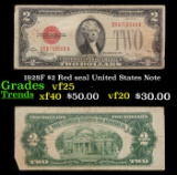 1928F $2 Red seal United States Note Grades vf+