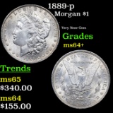 1889-p Morgan Dollar $1 Grades Choice+ Unc