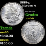 1889-p Morgan Dollar $1 Grades Choice+ Unc