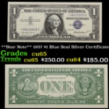 **Star Note** 1957 $1 Blue Seal Silver Certificate Grades Gem CU