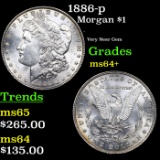 1886-p Morgan Dollar $1 Grades Choice+ Unc