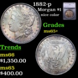 1882-p Morgan Dollar $1 Graded ms65+ By SEGS