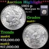 ***Auction Highlight*** 1901-p Morgan Dollar $1 Graded ms63+ BY SEGS (fc)