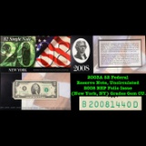 2003A $2 Federal Reserve Note, Uncirculated 2008 BEP Folio Issue (New York, NY) Grades Gem CU