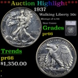 Proof ***Auction Highlight*** 1937 Walking Liberty Half Dollar 50c Graded pr66 By SEGS (fc)