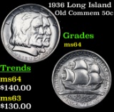 1936 Long Island Old Commem Half Dollar 50c Grades Choice Unc