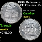 1936 Delaware Old Commem Half Dollar 50c Grades GEM Unc