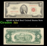 1953B $2 Red Seal United States Note Grades f+