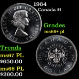 1964 Canada Dollar $1 Grades GEM++ PL