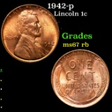 1942-p Lincoln Cent 1c Grades GEM++ Unc RB