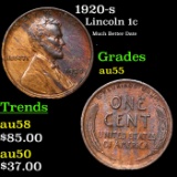 1920-s Lincoln Cent 1c Grades Choice AU