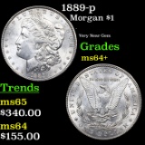 1889-p Morgan Dollar $1 Grades Choice+ Unc