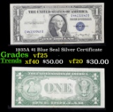 1935A $1 Blue Seal Silver Certificate Grades vf+