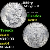 1889-p Morgan Dollar $1 Grades Choice+ Unc