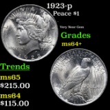 1923-p Peace Dollar $1 Grades Choice+ Unc