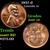 1957-d Lincoln Cent 1c Grades GEM++ Unc RD