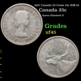 1957 Canada 25 Cents 25c KM-52 Grades xf+