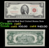 1953 $2 Red Seal United States Note Grades Gem CU