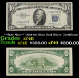 **Star Note** 1953 $10 Blue Seal Silver Certificate Grades xf