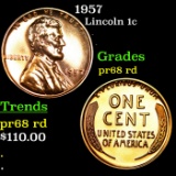 Proof 1957 Lincoln Cent 1c Grades Gem++ Proof Red