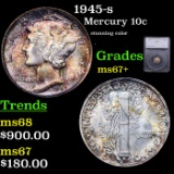 1945-s Mercury Dime 10c Grades Gem++ Unc BY SEGS