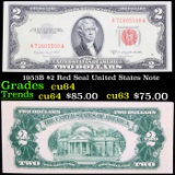 1953B $2 Red Seal United States Note Grades Choice CU