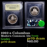 Proof 1992-s Columbus Modern Commem Half Dollar 50c Graded GEM++ Proof Deep Cameo BY USCG