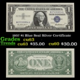 1957 $1 Blue Seal Silver Certificate Grades Select CU