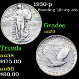 1930-p Standing Liberty Quarter 25c Grades Select AU