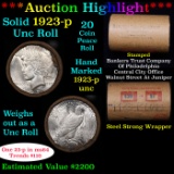 ***Auction Highlight*** Full solid date 1923-p Uncirculated Peace silver dollar roll, 20 coins (fc)