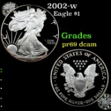 Proof 2002-w Silver Eagle Dollar $1 Grades GEM++ Proof Deep Cameo