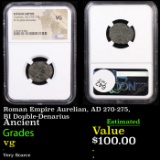 NGC Roman Empire Aurelian, AD 270-275, BI Double-Denarius Graded vg By NGC