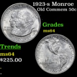 1923-s Monroe Old Commem Half Dollar 50c Grades Choice Unc