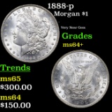 1888-p Morgan Dollar $1 Grades Choice+ Unc