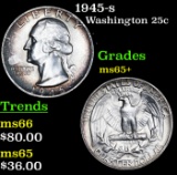 1945-s Washington Quarter 25c Grades GEM+ Unc